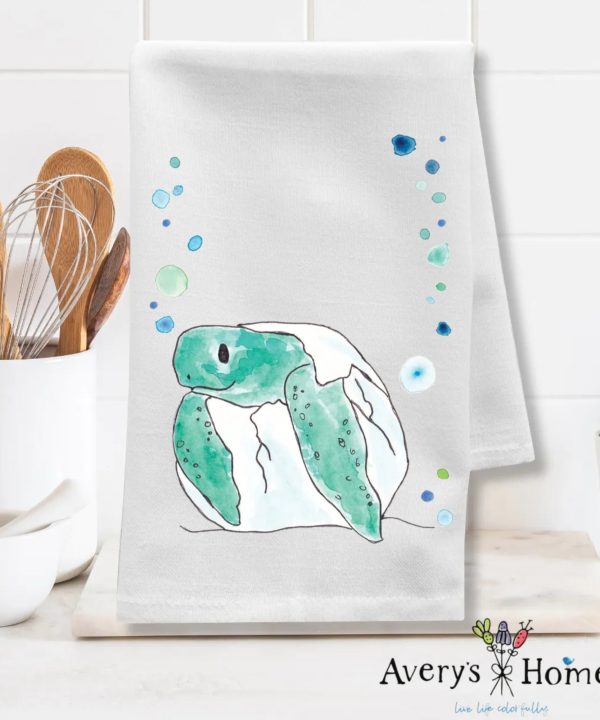 Single Turtle Egg Cute Coastal Customizable Flour Sack Dish Towel Huge Surprise Cheap Online