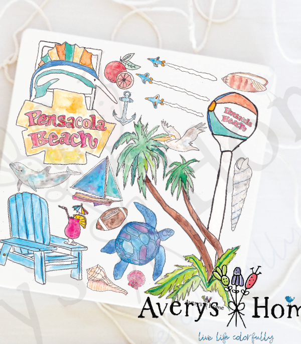 Pensacola Beach Souvenir Absorbent Stone Coaster Set of 12 Cheap 100% Authentic