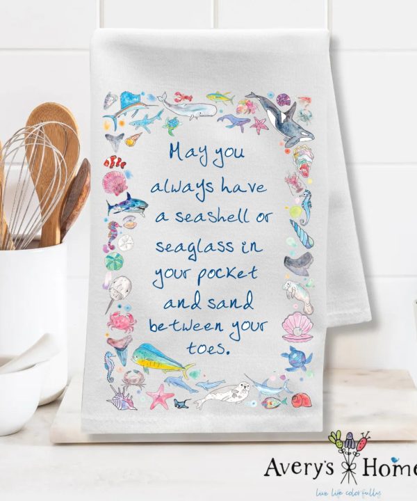 Ocean Blessing Customizable Flour Sack Dish Towel Best Deals