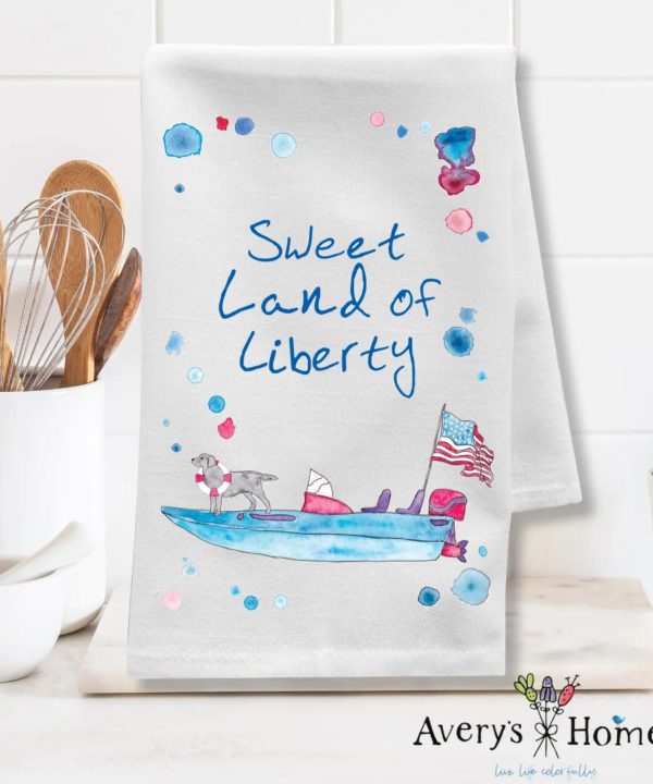 Sweet Land of Liberty Patriotic Customizable Flour Sack Dish Towel Clearance Footaction