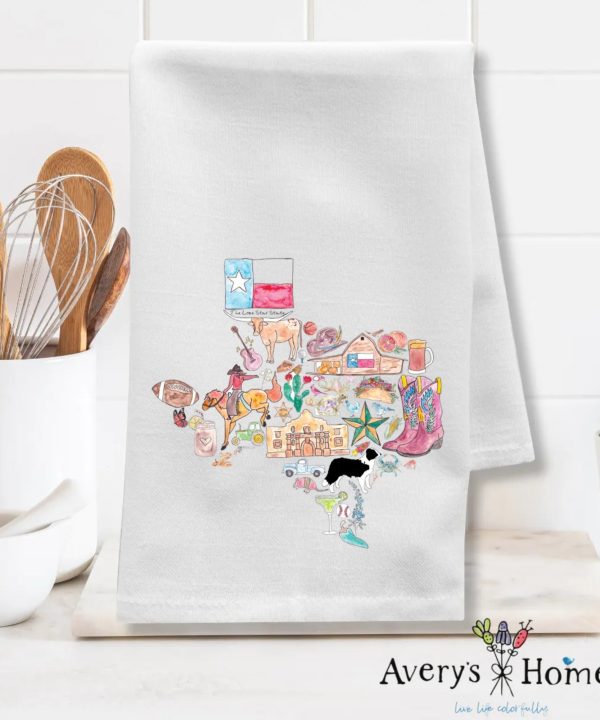 Texas State Icons Customizable Flour Sack Dish Towel Eastbay Online