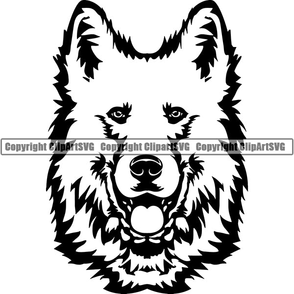 Berger Blanc Suisse Dog Breed Head Face ClipArt SVG For Sale Online