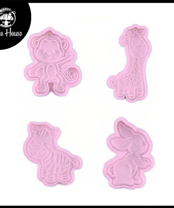 Animals Fondant & Cookie Cutters 4Pcs Set Clearance Perfect