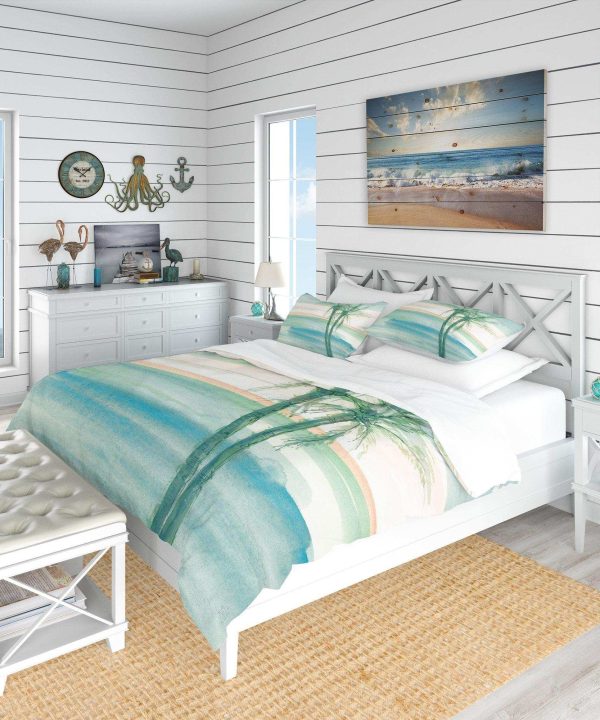 Peaceful Dusk II Tropical - Coastal Duvet Cover Set Discount How Much