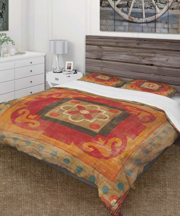 Moroccan Orange Tiles Collage II - Cottage Duvet Cover Set For Cheap Cheap Online
