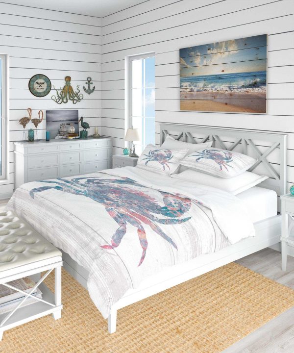 Pink Crab Ocean Life - Coastal Duvet Cover Set Looking For Cheap Pice