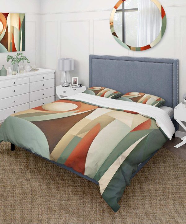 Orange Green Symmetrical Visions - Duvet Cover Set Visit New Cheap Pice
