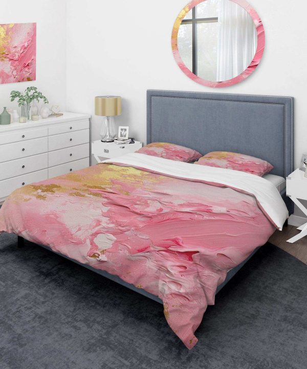 Pink and Gold Emerging Energies III - Duvet Cover Set Cheap Sale Collections