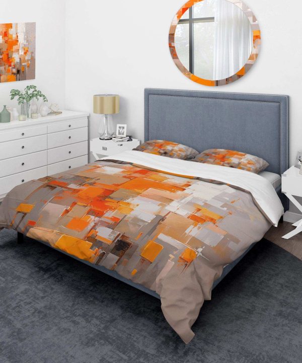 Orange Brown Shattered Realities - Duvet Cover Set How Much Online