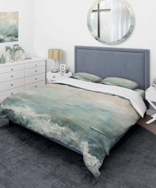 Modern Coastal Beige And Blue River I - Duvet Cover Set Sale Online Shop