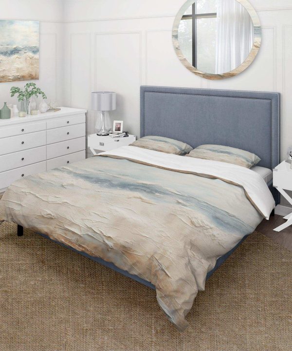 Modern Coastal Beige And Grey River - Duvet Cover Set Free Shipping Pick A Best