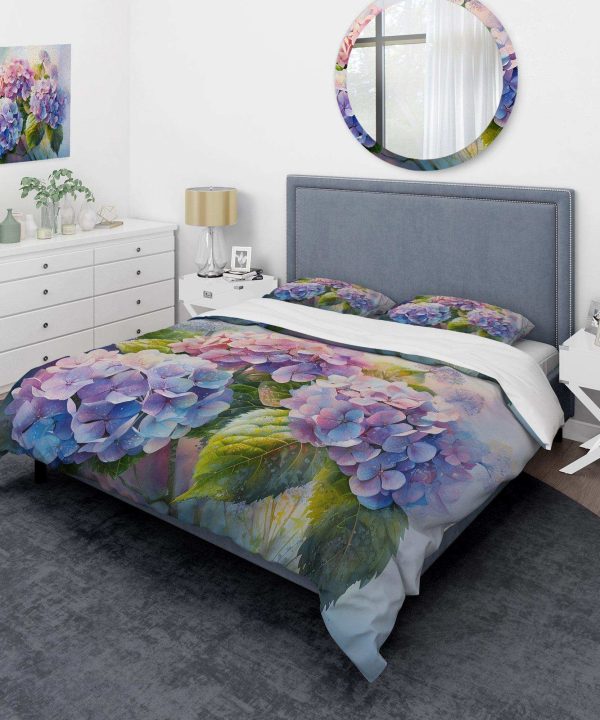 Pink And Purple Hydrangea Sunset - Duvet Cover Set Cheap Pices Authentic