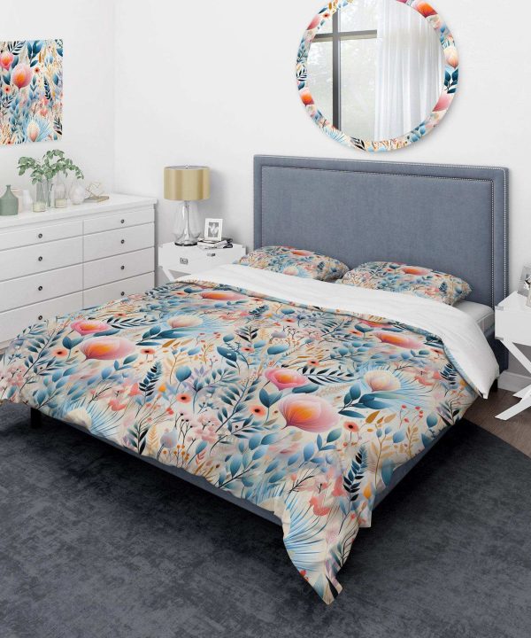 Pastel  Bohemian Ferns Pattern - Duvet Cover Set Sale 2025 Unisex