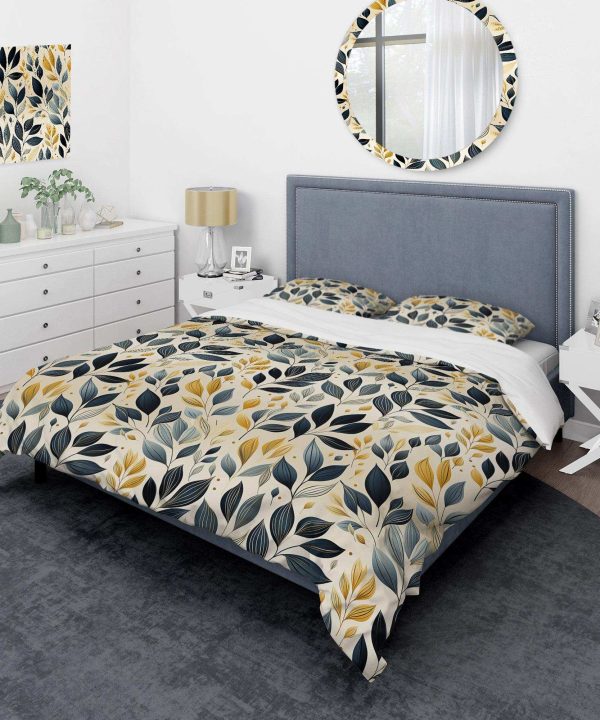 Modern Leaf Patterns - Duvet Cover Set Cheap Sale Manchester Great Sale