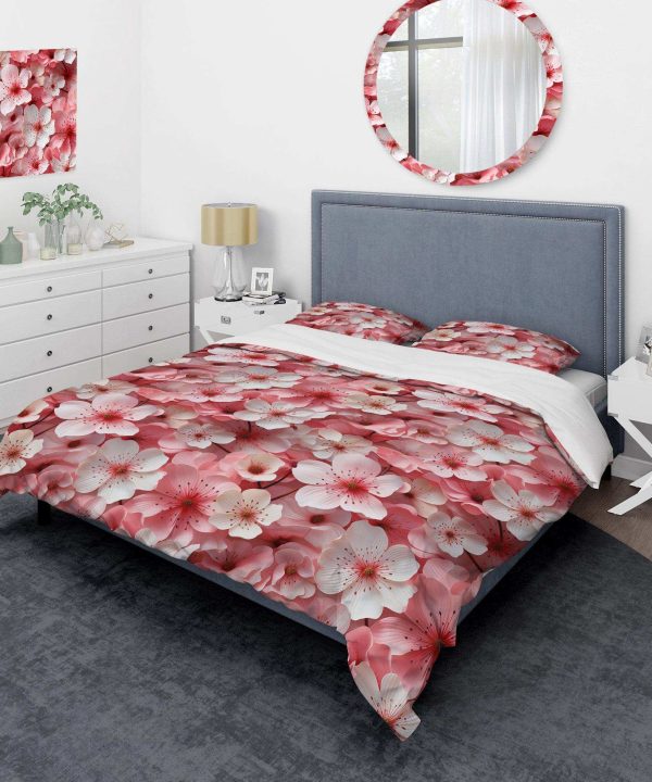Pink Sakura Blossoms Floral - Duvet Cover Set Free Shipping Looking For
