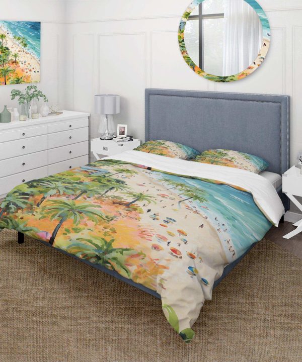 Pastel color Coastal Beach Scene paradise I - Duvet Cover Set Outlet Sast