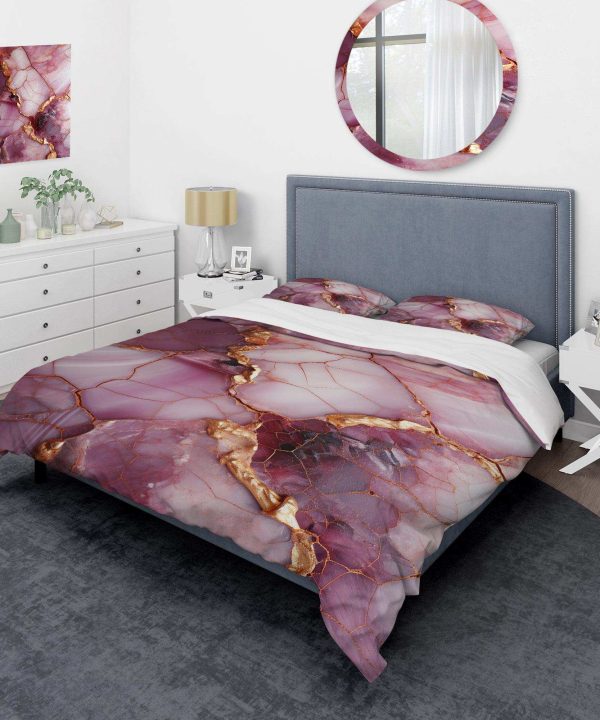Pink and gold Marble river IV - Duvet Cover Set Free Shipping In China