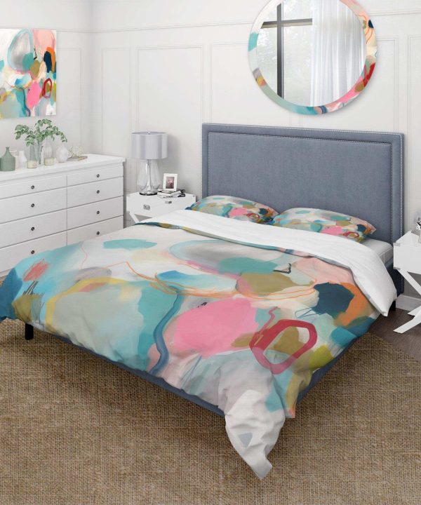 Pink Blue Minimalims Fludity II - Duvet Cover Set Discount Reliable