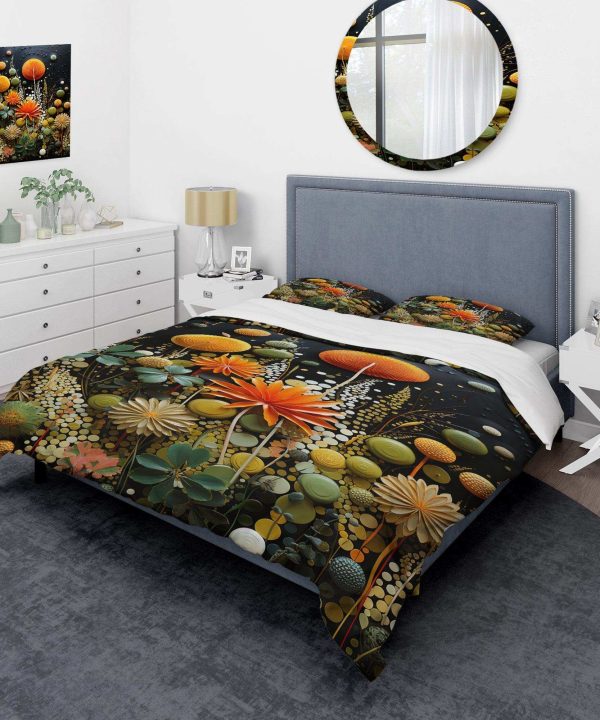 Orange Mid Century Natures Harmony II - Duvet Cover Set Buy Cheap Cost