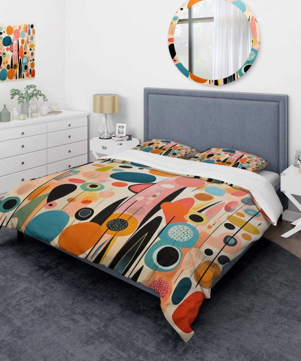 Pink Mid Century Playful Patterns II - Duvet Cover Set Cheap Discount Sale