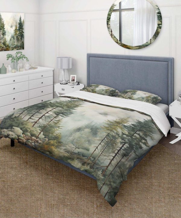 Pine Tree Misty Morning II - Duvet Cover Set Safe Shopping Cheap Online