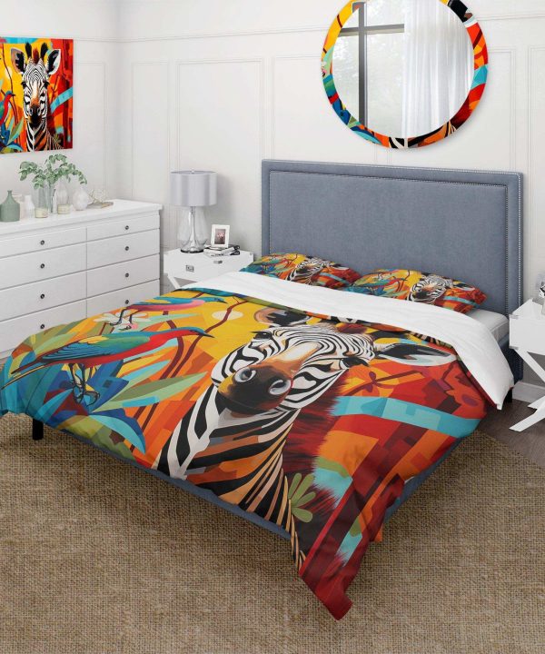 Pop Art Wildlife Zebra - Duvet Cover Set Cheap Tumblr