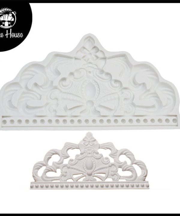 Baroque Style Big Size Crown Cake Topper Decoration Silicone Fondant Mold Design 02 Best For Sale