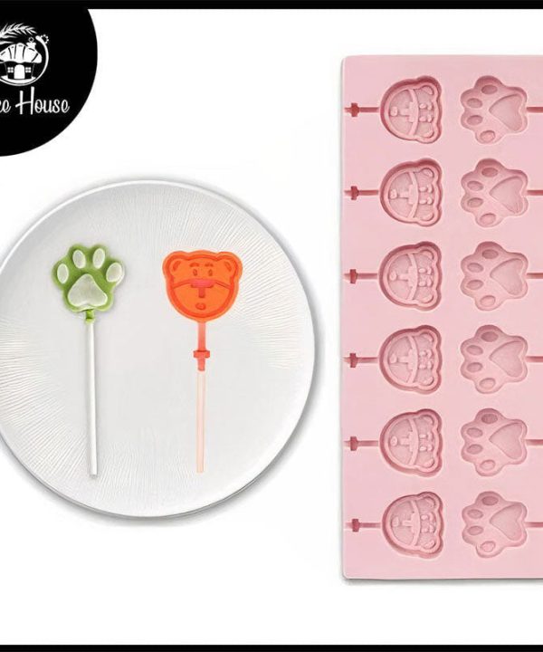 Bear Face & Paw Silicone Lollipop Mold 12 Cavity Shop Offer