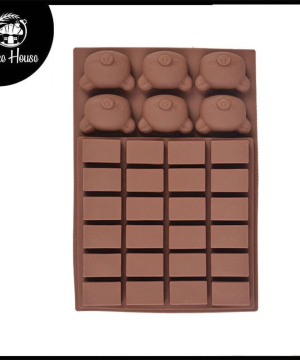 Bears & Bear Embossed Blocks Siliocne Chocolate Mold Free Shipping Big Sale