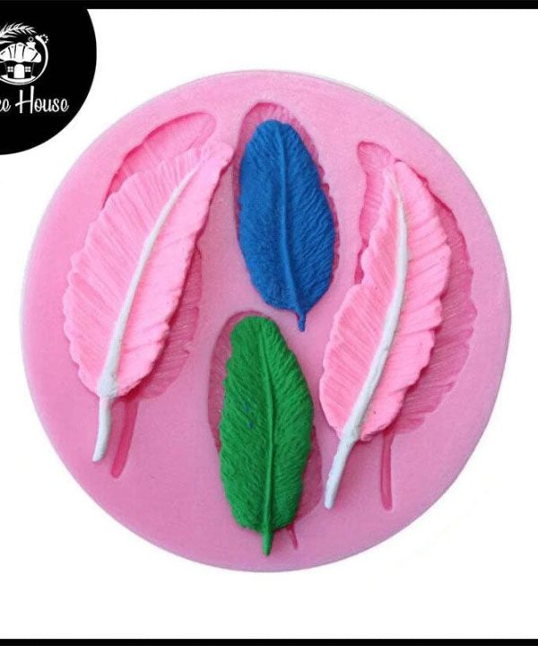 Bird Feathers Silicone Fondant Mold 4 Cavity Design 01 Free Shipping Recommend