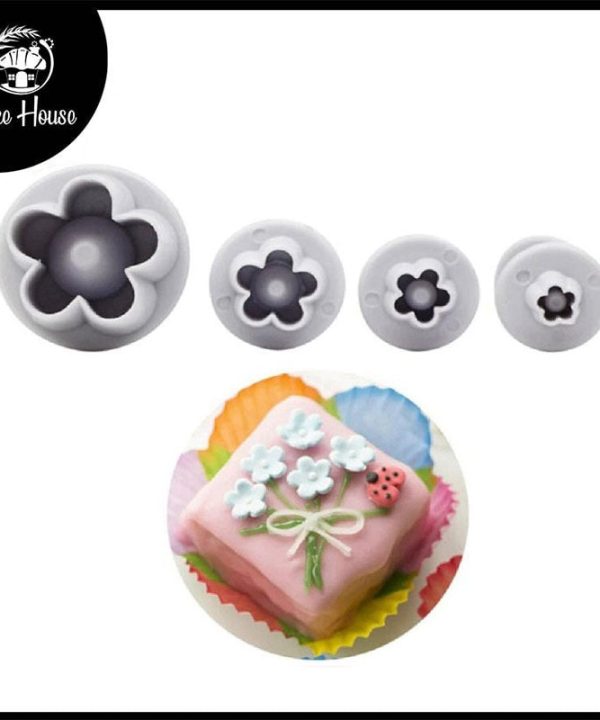 Blossom Flower Fondant Plunger Cutter 4Pcs Set Plastic Discount Low Shipping Fee
