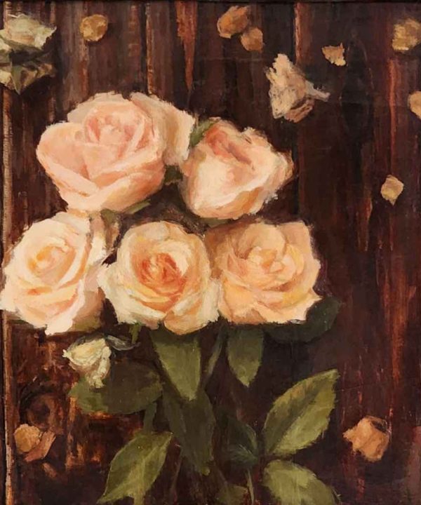 Blush Blooms on Wood Comfortable