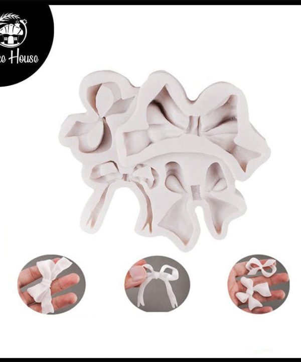 Bow Silicone Fondant Mold 4 Cavity Authentic Cheap Pice