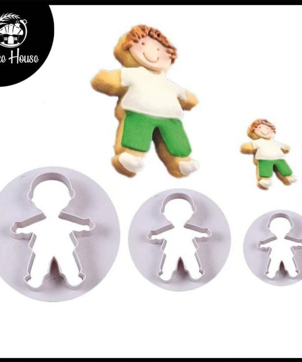 Boy Fondant & Cookie Cutter 3Pcs Set Plastic Clearance Order