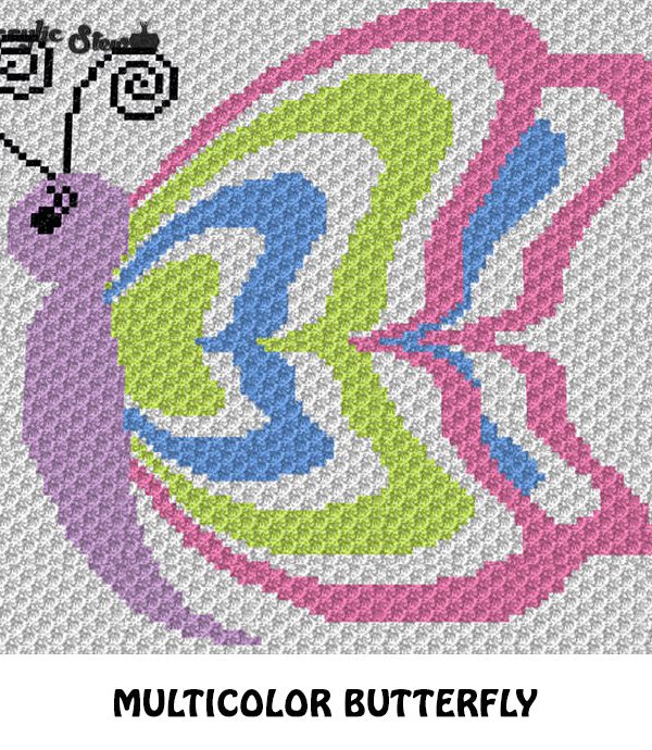 Spring Colors Butterfly crochet graphgan blanket pattern; c2c, cross stitch graph; pdf download; instant download Brand New Unisex Cheap Online