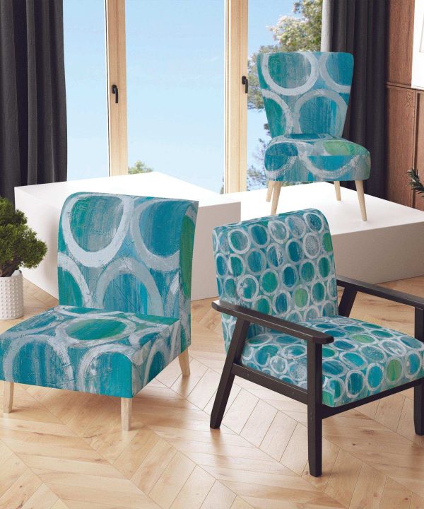 Natural Blue Circle Modern Accent Chair Cheap Sale Visit New