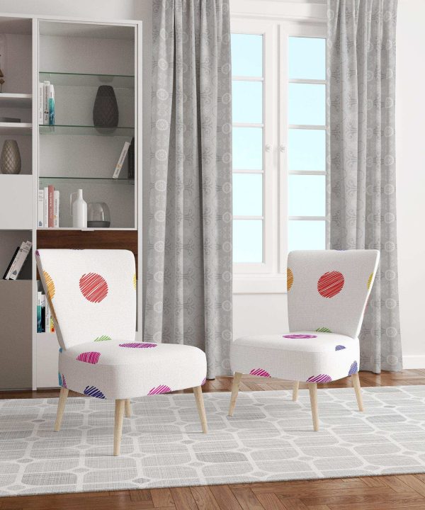 Multicolor Circle Dots- Upholstered Accent Chair Buy Cheap Cheapest Pice