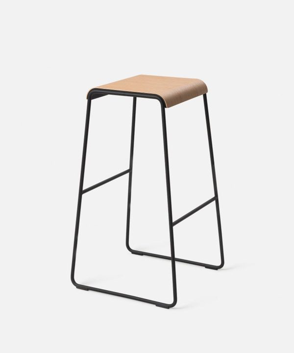 S2 Stool 72.5cm - Black/Oak Cheap Pice