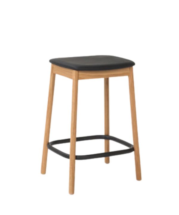 Radial Stool 65cm - Leather/Oak Outlet Brand New Unisex