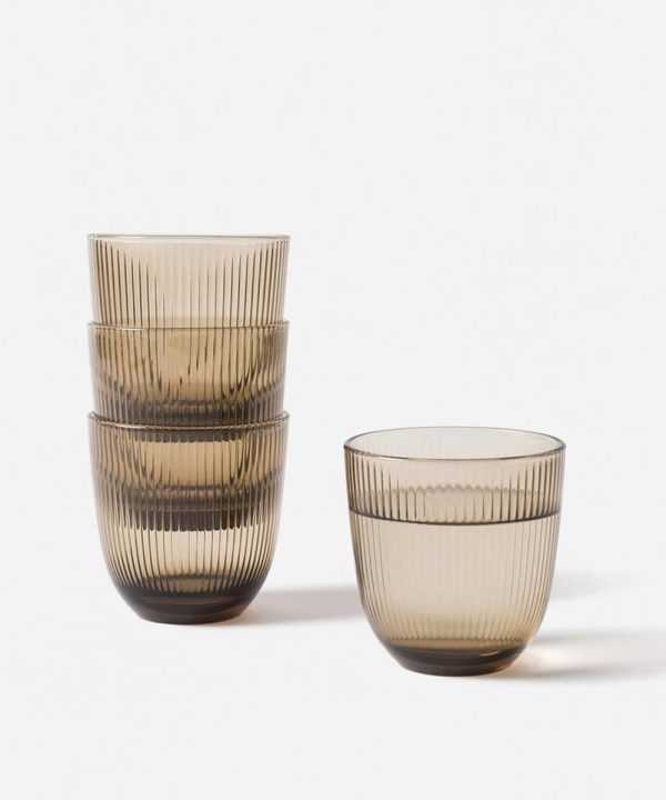 Rib Tumbler Smoke Brown - Set Of 6 Discount Big Discount