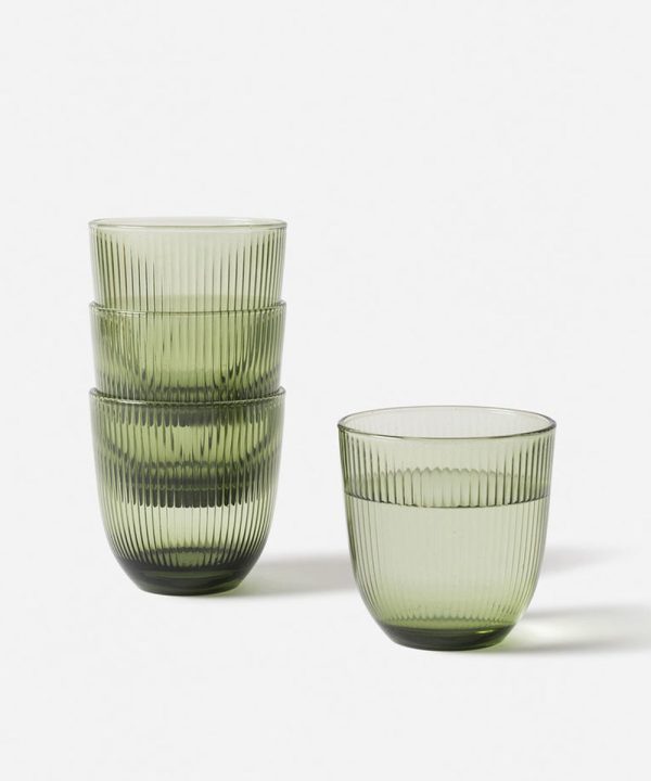 Rib Tumbler Olive - Set Of 6 Clearance Buy