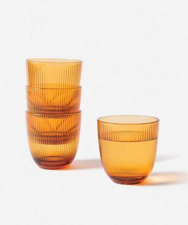 Rib Tumbler Amber - Set Of 6 2025 Unisex Cheap Pice