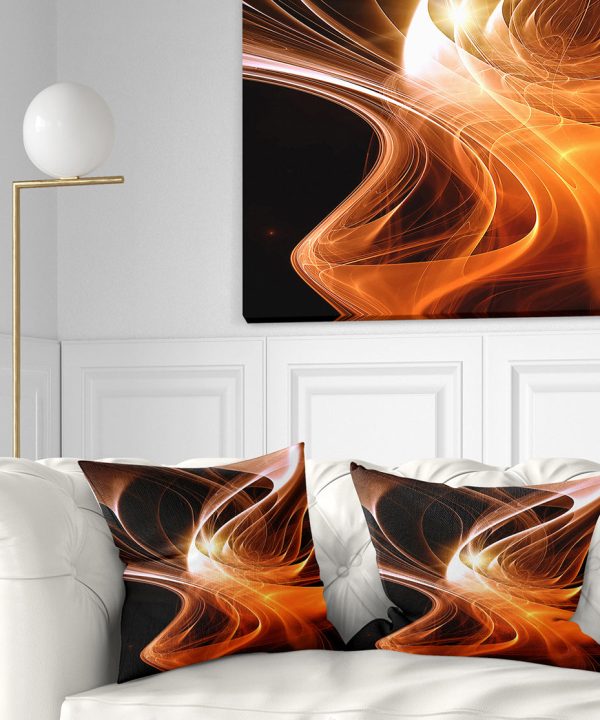 Orange 3d Shaped Fractal Design - Contemporary Abstract Throw Pillow Clearance 2025 New