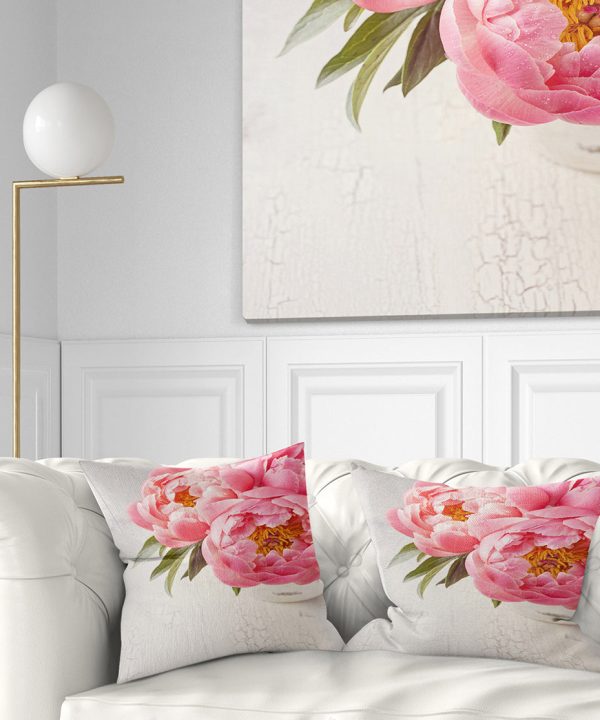 Peony Flowers in Vase Photography - Floral Throw Pillow Buy Cheap Wide Range Of