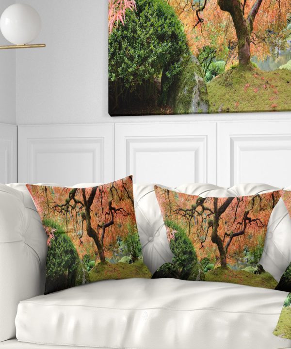 Old Japanese Maple Tree - Landscape Photography Throw Pillow Buy Cheap Genuine