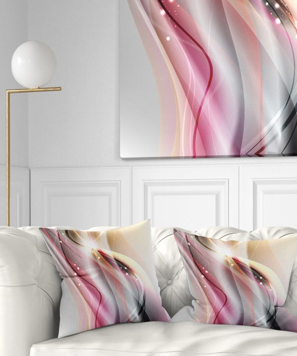 Pink Brown Abstract Lines - Abstract Throw Pillow Websites Cheap Pice