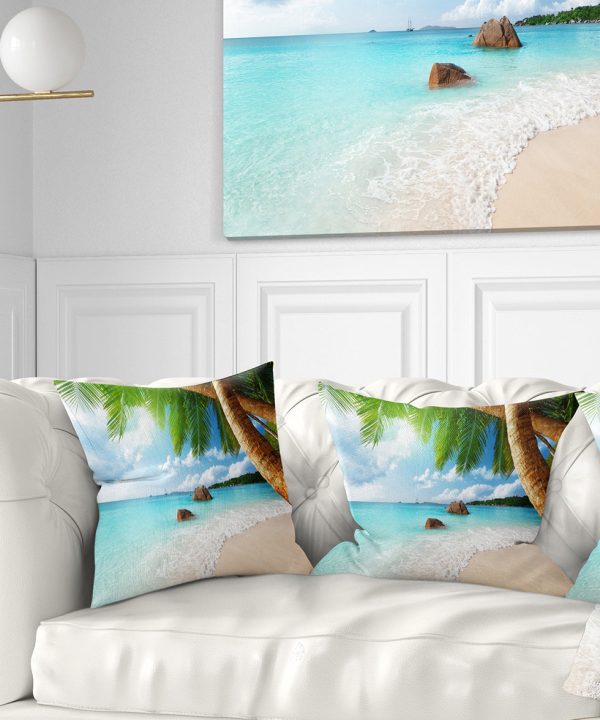 Praslin Island Seychelles Beach - Seashore Photo Throw Pillow Discount Wiki