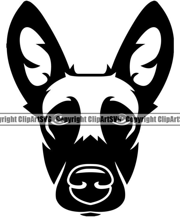 Belgian Malinois Dog Animal Pedigree Head Doggy Purebred Breed Puppy Clipart SVG Cheap Sale Lowest Pice