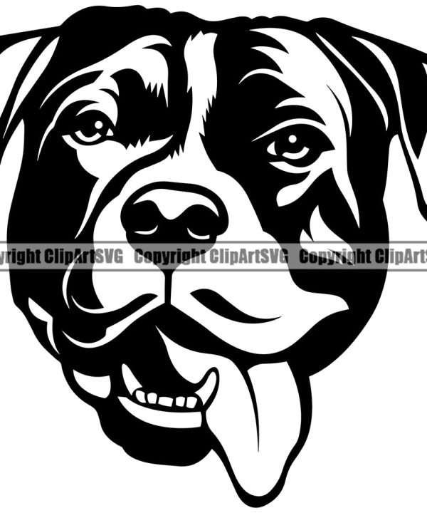 Pit Bull Smile Happy Face Dog Design Animal Head Pup Purebred Canine K-9 K9 Portrait Doggy Face Pedigree Puppy Vector Clipart SVG Sale Extremely