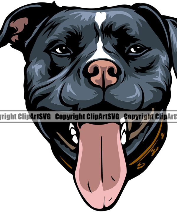 Pit Bull Dog Blue Color Design Happy Smile Face Purebred Pedigree Canine K-9 K9 Animal Portrait Doggy Puppy Cute Clipart SVG Discount Codes Really Cheap